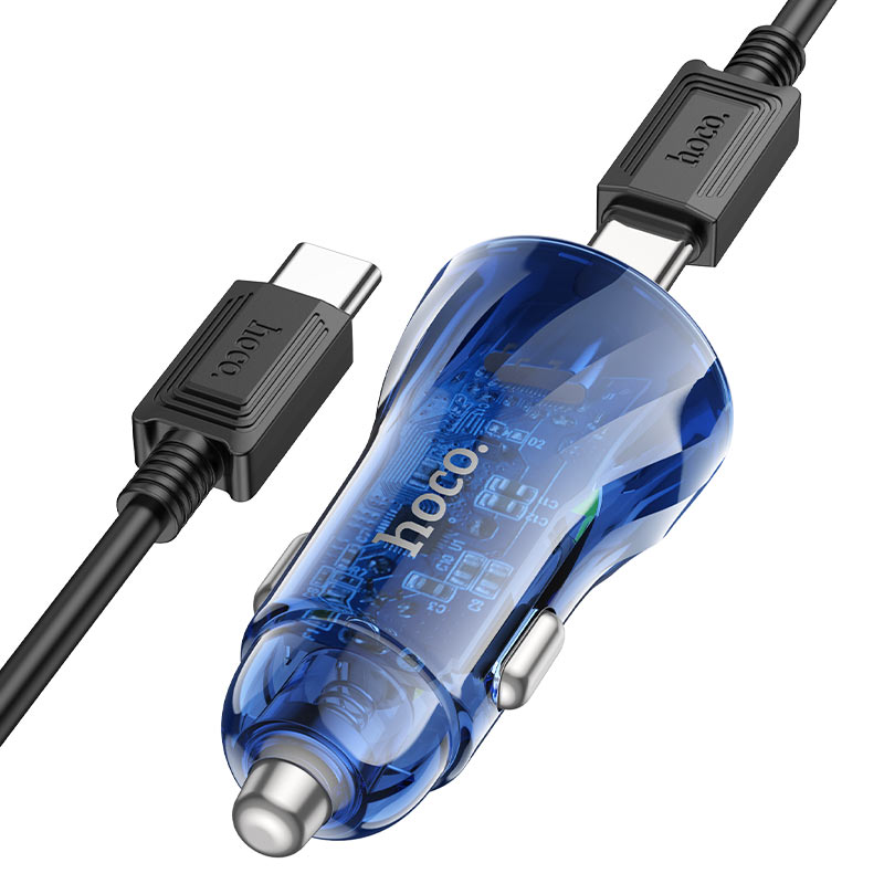 hoco z47a transparent discovery edition pd30w qc3 car charger set tc tc kit