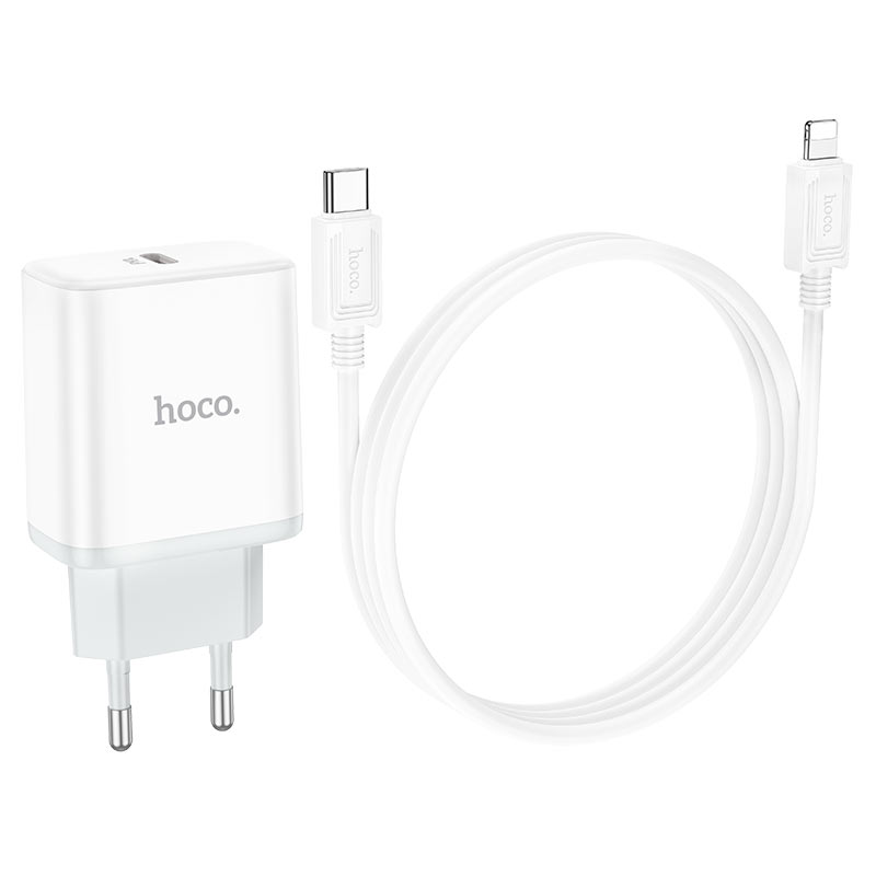 hoco c104a stage single port pd20w wall charger eu set tc ltn wire