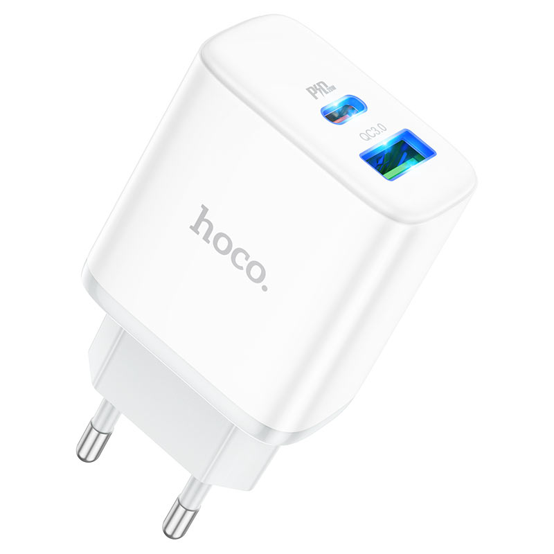 hoco c105a stage dual port pd20w qc3 wall charger eu