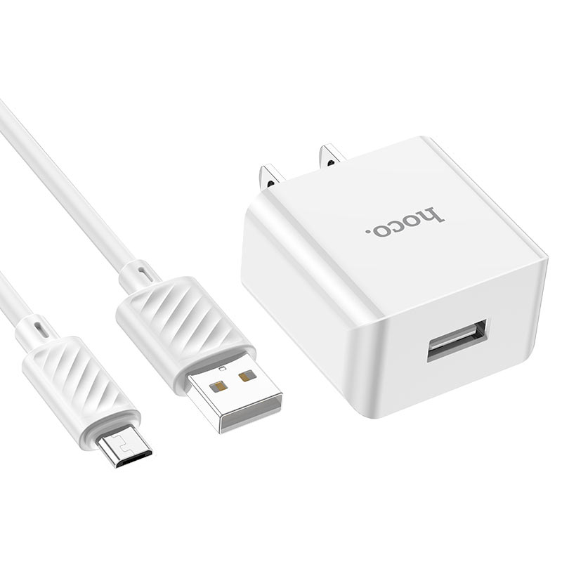 hoco c106 leisure single port wall charger us set usb musb connectors
