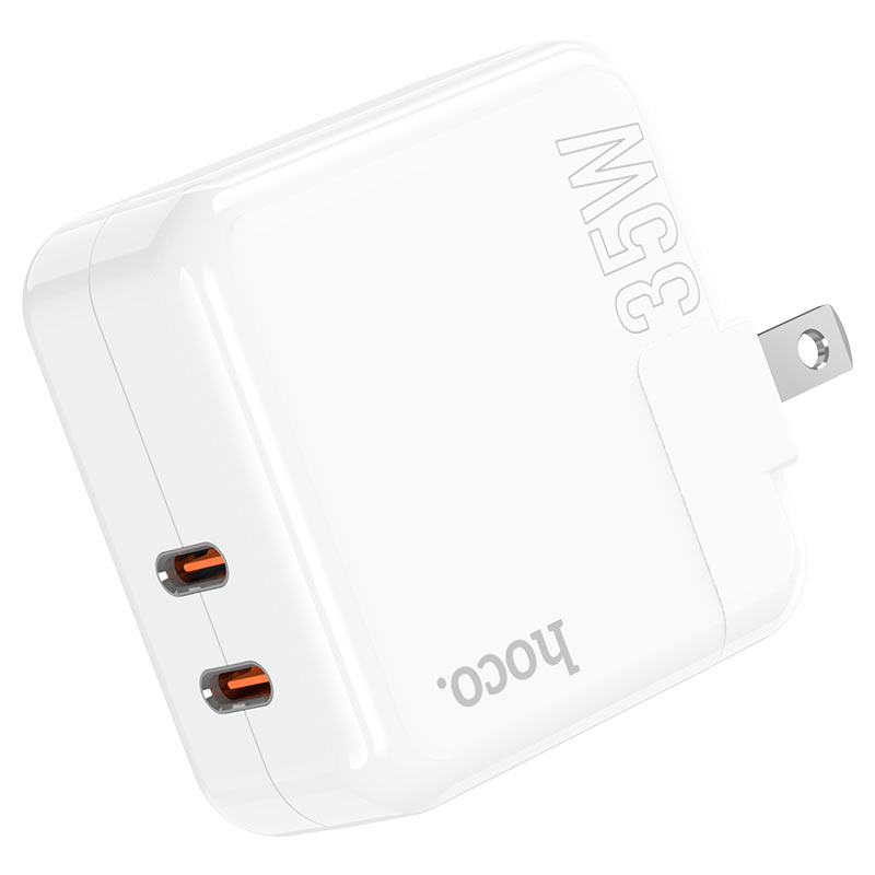 hoco c110 lucky pd35w dual tc port wall charger us plug