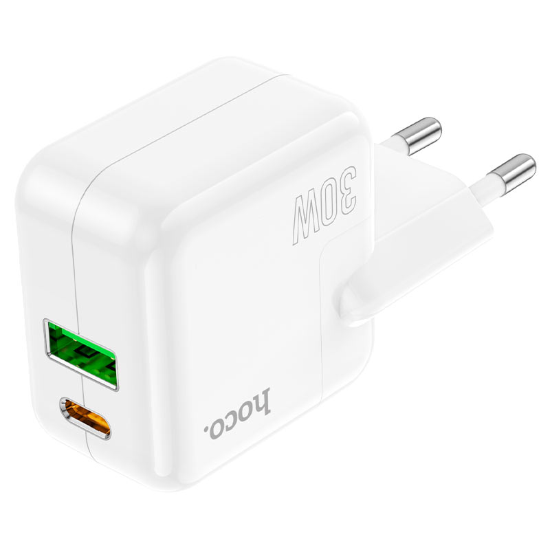 hoco c111a lucky pd30w qc3 dual port wall charger eu outputs