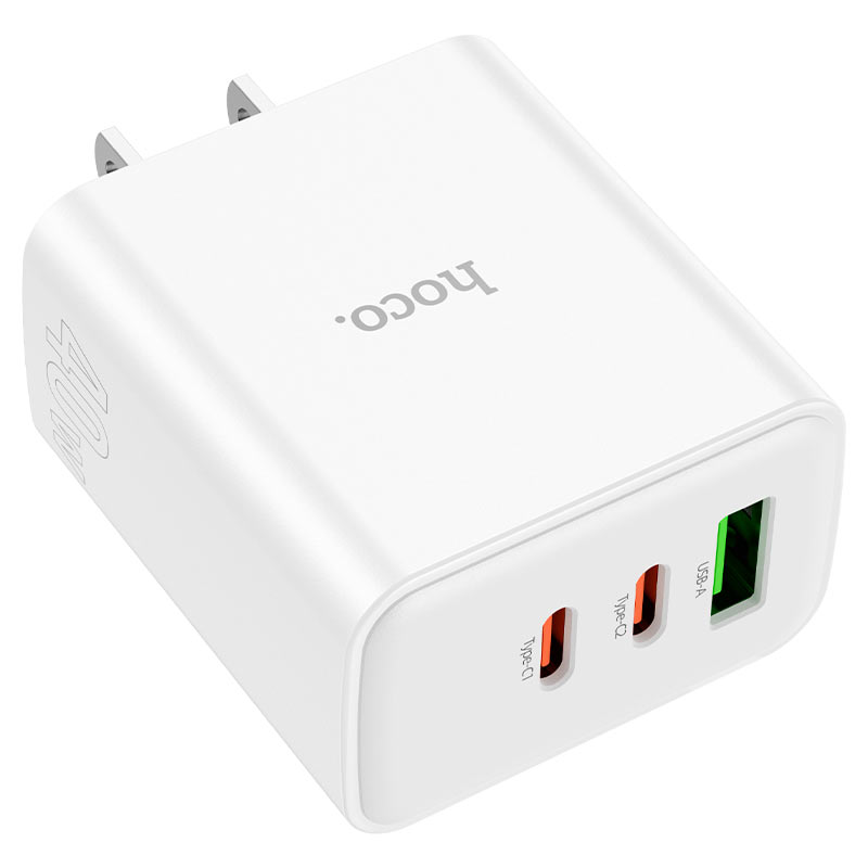 hoco c126 pure power 40w 3 port 2c1a wall charger us outputs