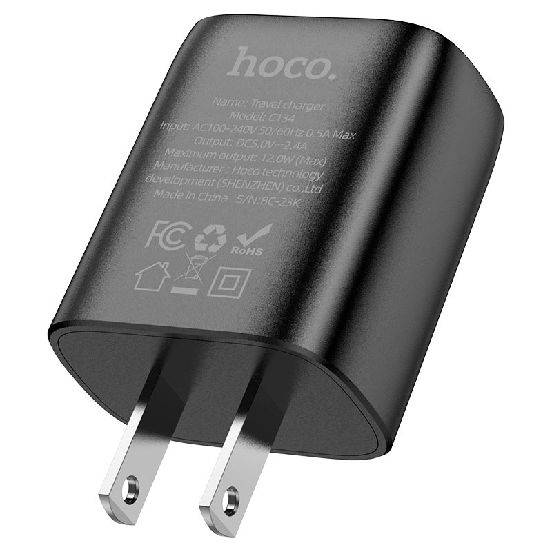 hoco c134 solid single port wall charger us specs
