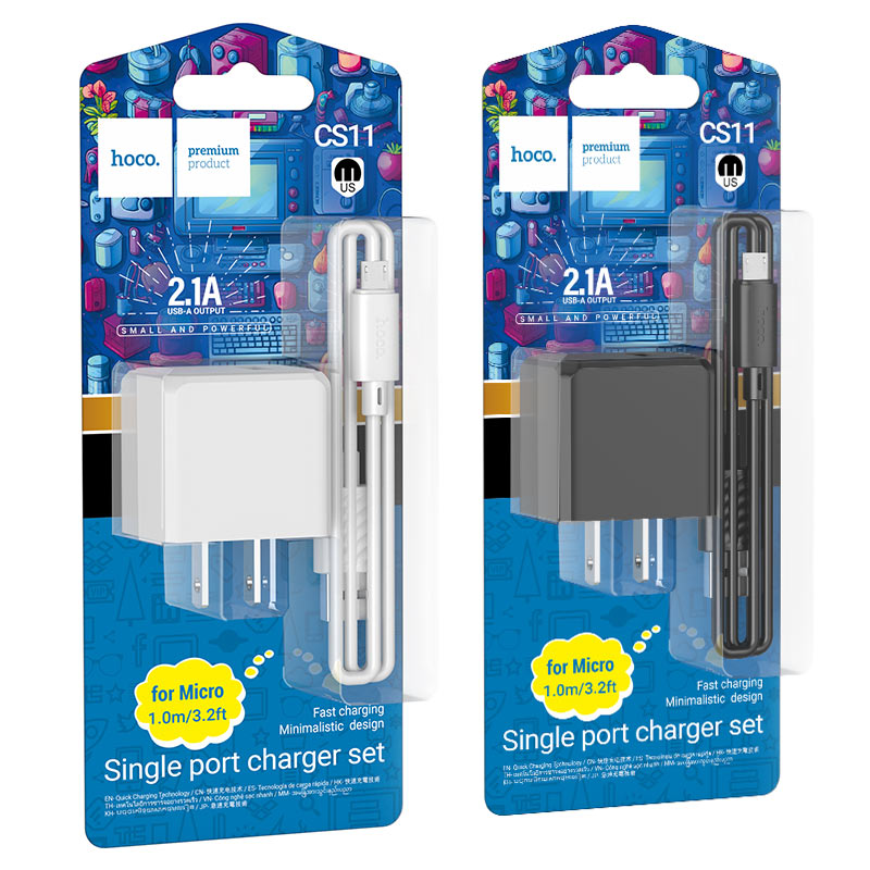 hoco cs11 ocean single port wall charger us set usb musb packaging
