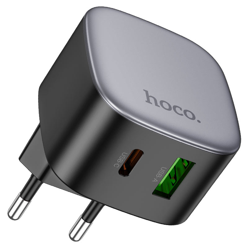 hoco cs32a rise pd20w qc3 dual port wall charger eu plug