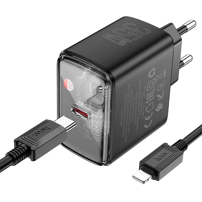 hoco cs41a smart pd35w single port wall charger eu set tc ltn kit