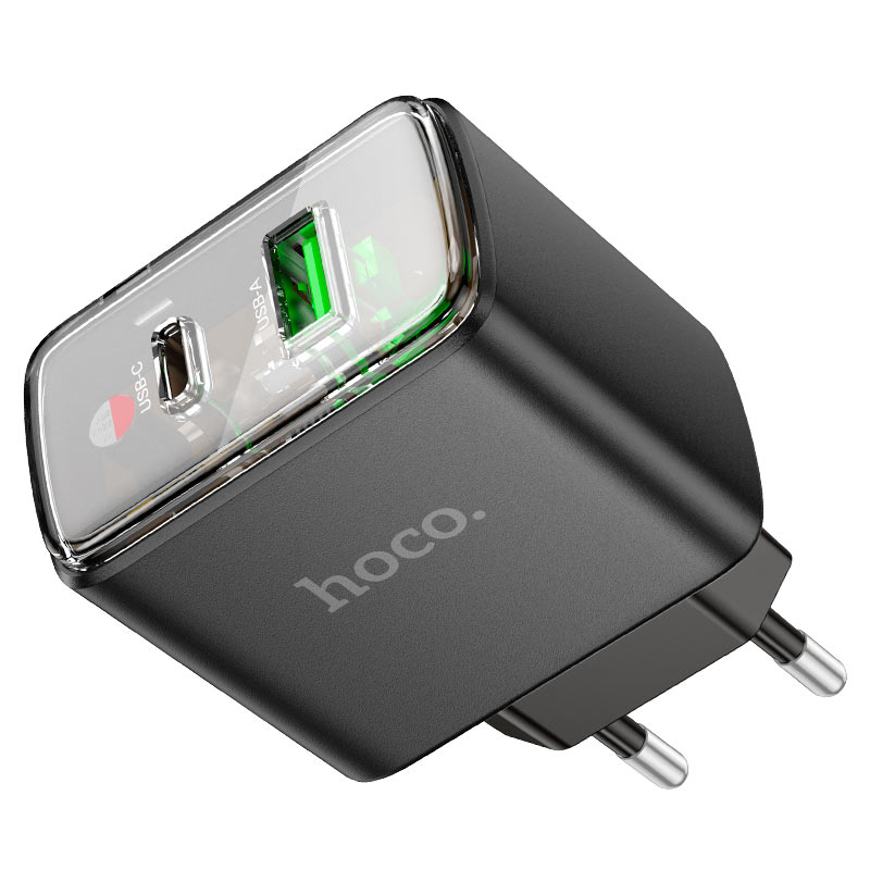 hoco cs42a smart pd30w qc3 dual port wall charger eu plug