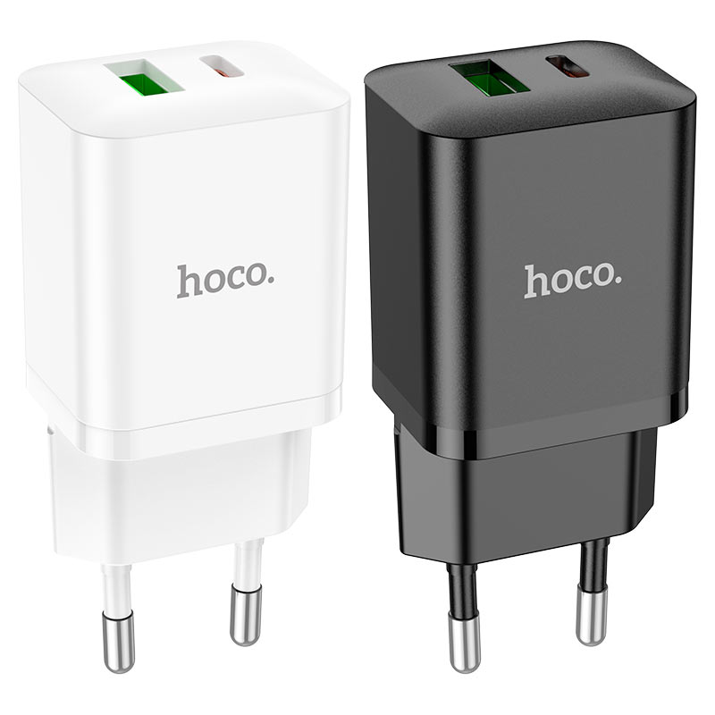 hoco n28 founder pd20w qc3 dual port wall charger eu colors