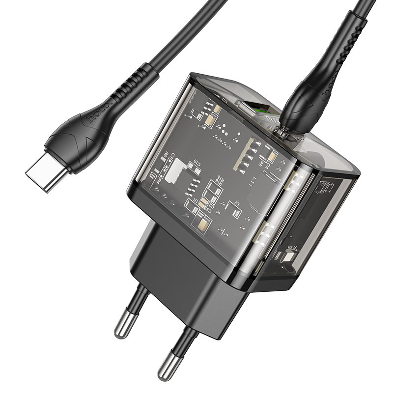 hoco n34 dazzling pd20w qc3 dual port wall charger eu set tc tc cable