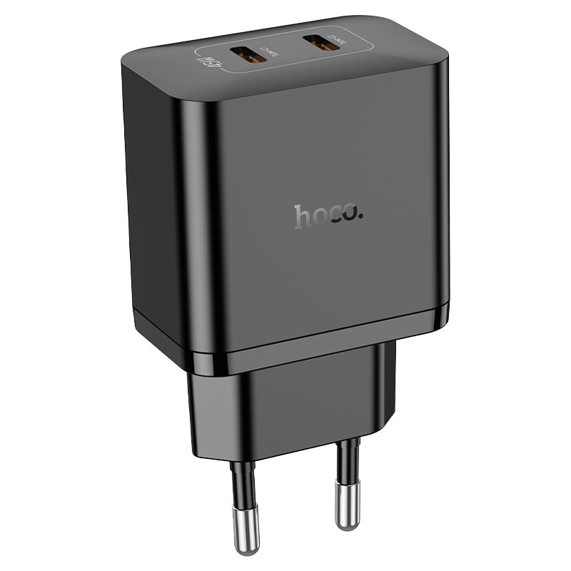 hoco n35 streamer gan pd45w dual tc port wall charger eu plug