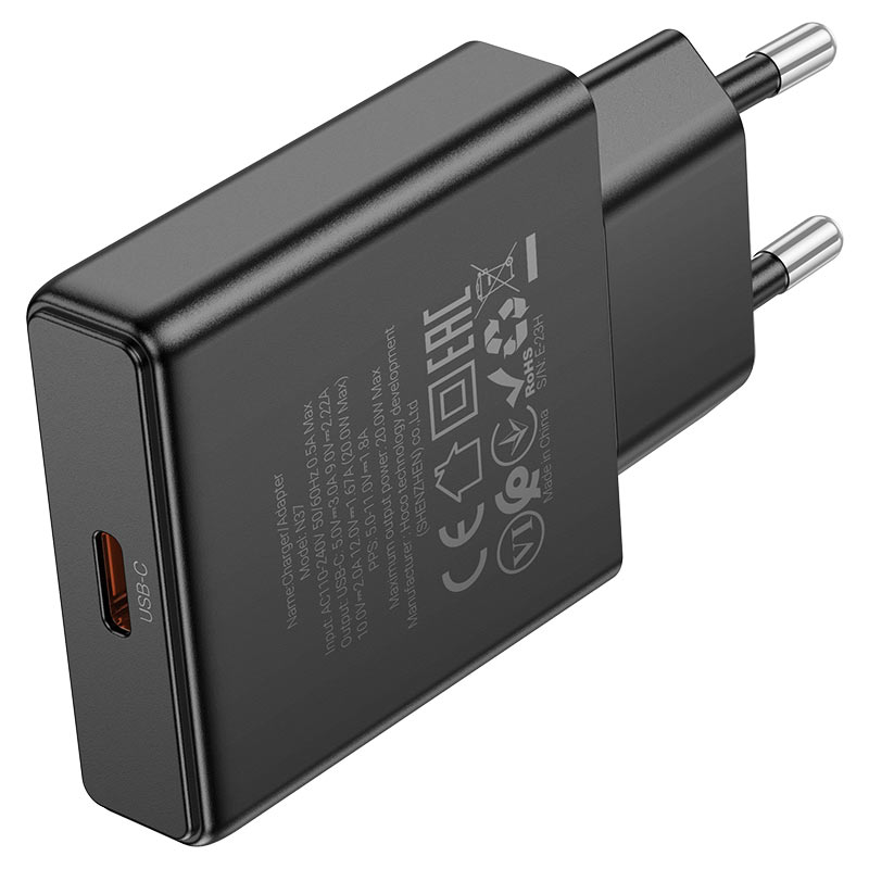 hoco n37 delgado pd20w single port wall charger eu output