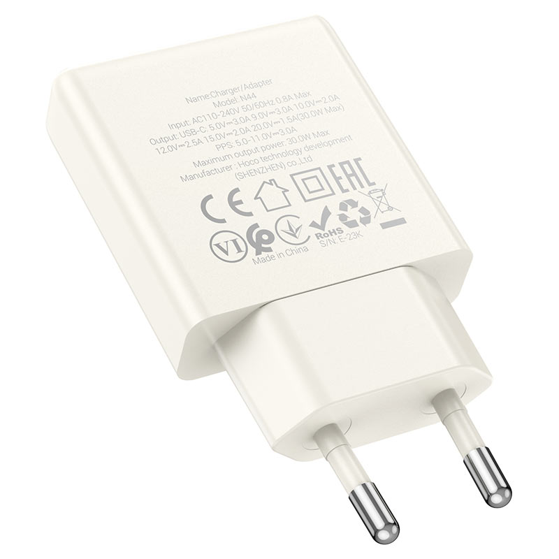 hoco n44 biscuit pd30w single port wall charger eu specs