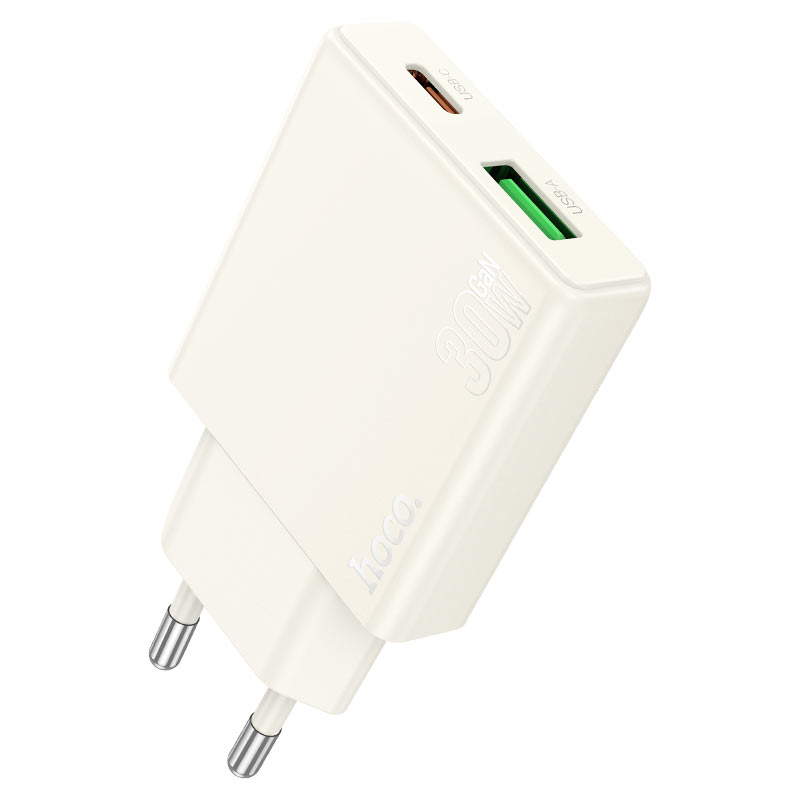 hoco n45 biscuit pd30w qc3 dual port wall charger eu