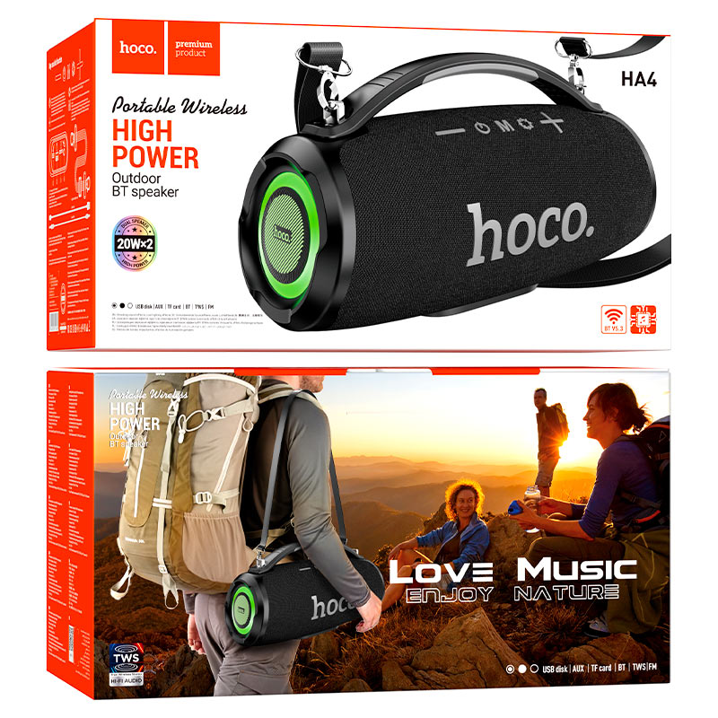 hoco ha4 surge outdoor bt speaker packaging black
