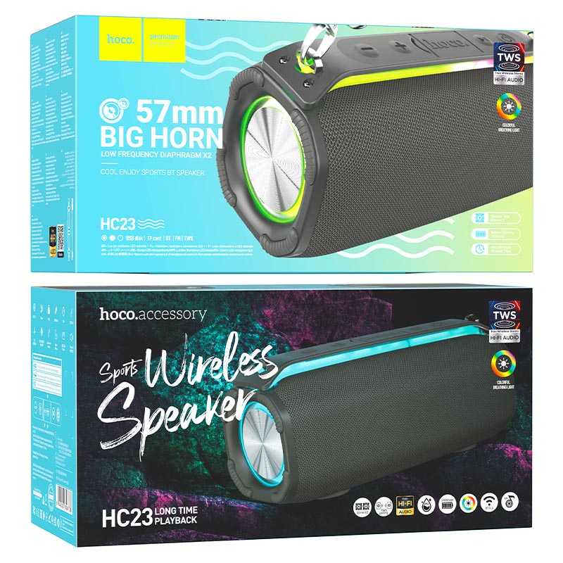 hoco hc23 rick sports bt speaker packaging grey