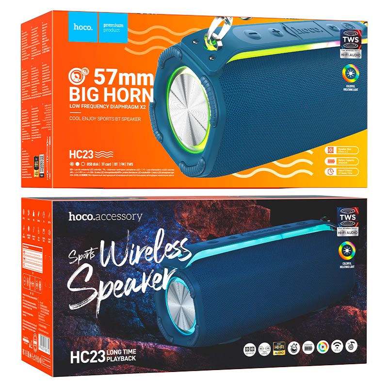 hoco hc23 rick sports bt speaker packaging navy blue