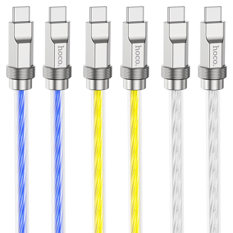 hoco u113 solid 100w silicone charging data cable tc tc colors