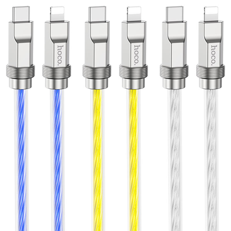 hoco u113 solid pd silicone charging data cable tc ltn colors