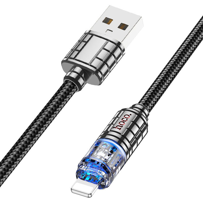 hoco u122 lantern tde charging data cable usb ltn transparent