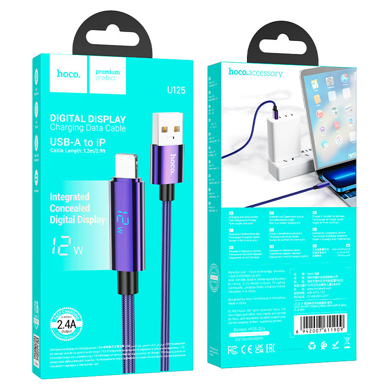 hoco u125 benefit charging data cable usb ltn packaging purple