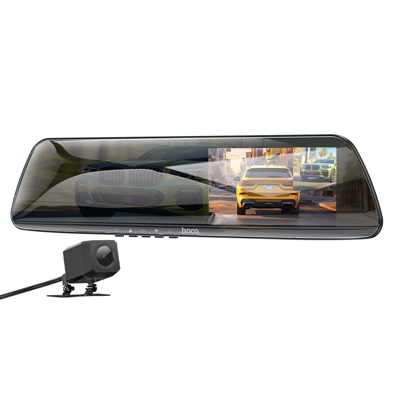 hoco dv4 rearview mirror driving recorder dual channel