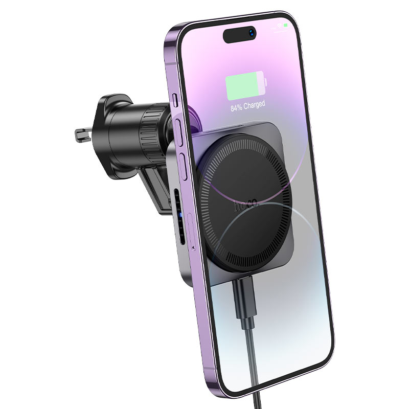 hoco hw15 speed car air outlet wireless charging holder overview