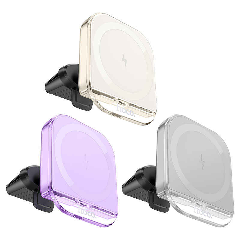 hoco hw17 crystal car air outlet wireless charging holder colors