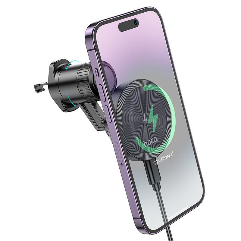 hoco hw6 vision car air outlet wireless charging holder overview