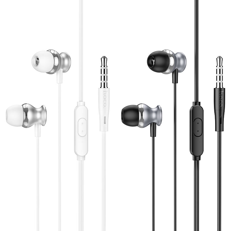 hoco m106 fountain metal wired earphones with mic colors