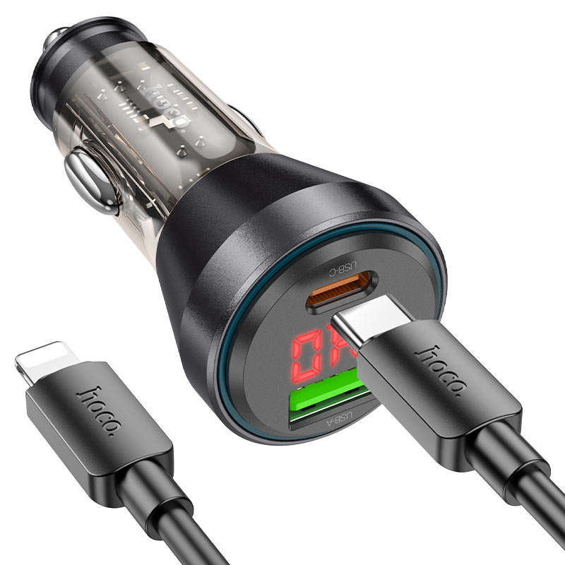 hoco nz12b unimpeded pd48w 1c1a car charger set tc ltn