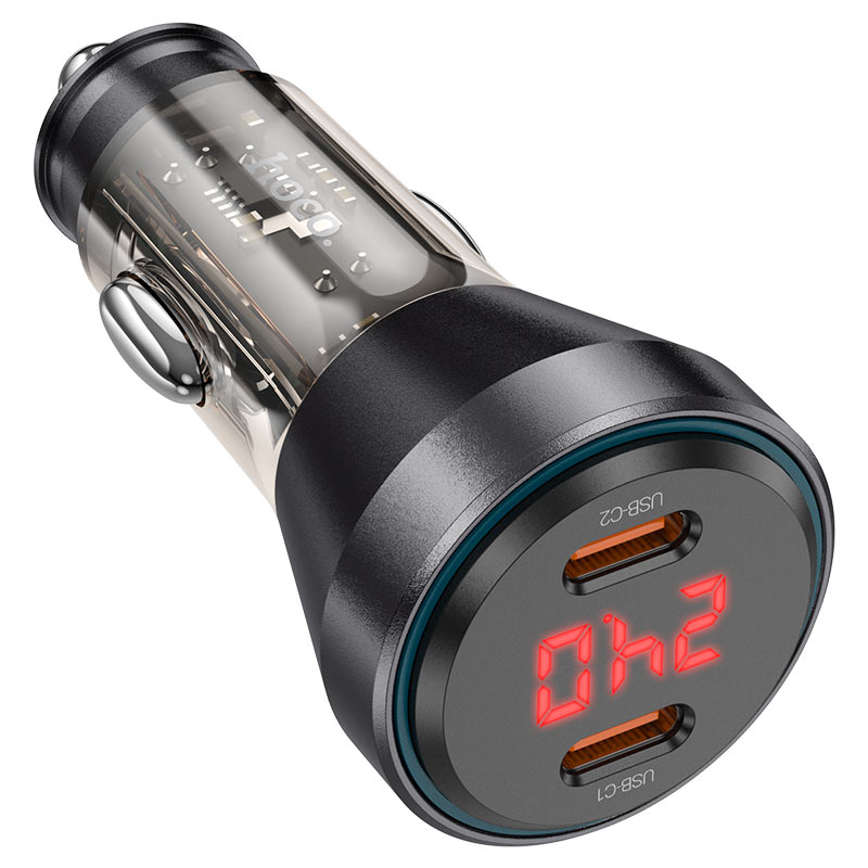 hoco nz12c graceful pd60w 2c car charger display