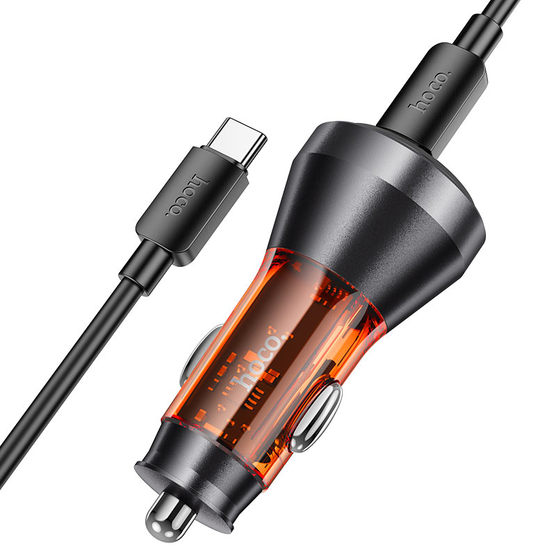 hoco nz12c graceful pd60w 2c car charger set tc tc connectors