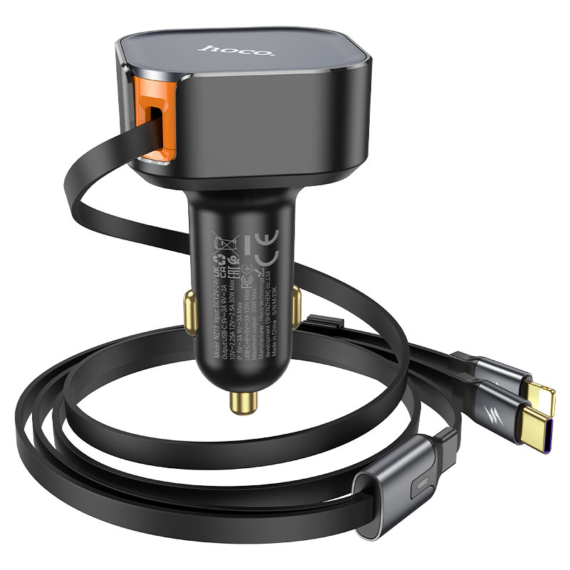 hoco nz13 clever pd30w car charger tc ltn cable 2in1