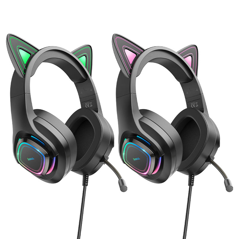 hoco w107 cute cat luminous cat ear gaming headphones colors