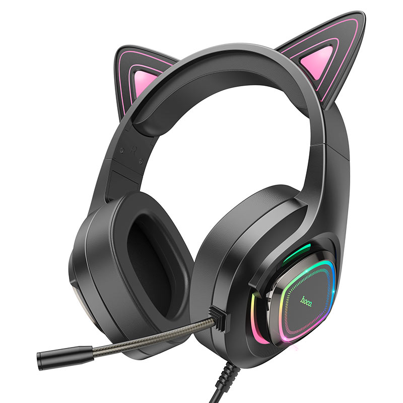 hoco w107 cute cat luminous cat ear gaming headphones