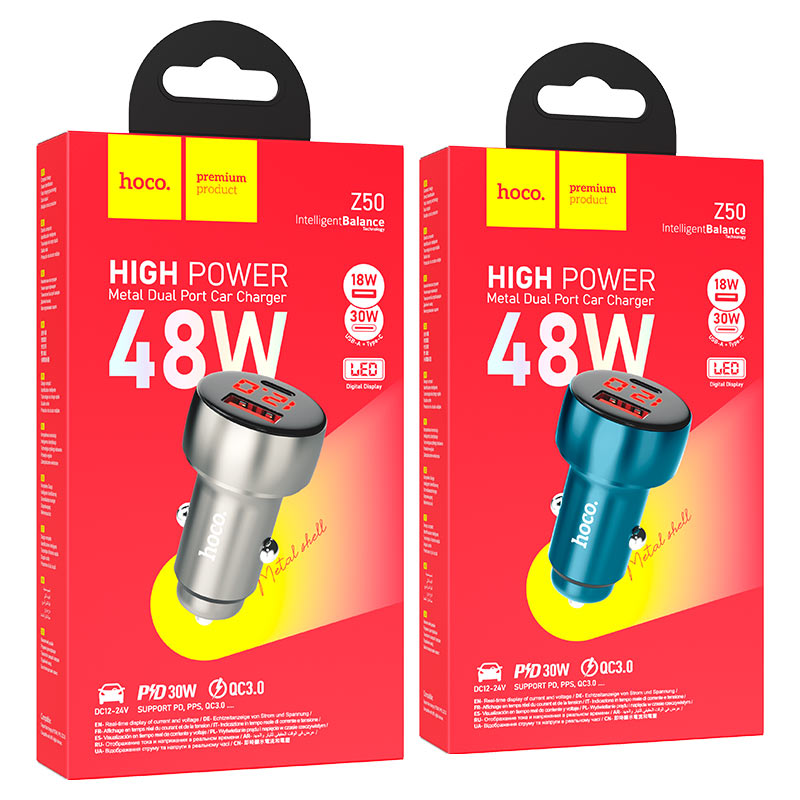 hoco z50 leader 48w 1c1a car charger packaging