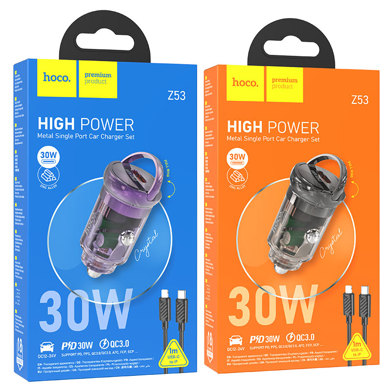 hoco z53 sight pd30w car charger set tc ltn packaging