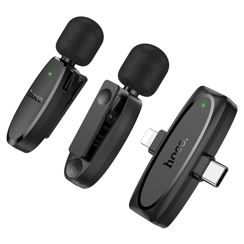 hoco l15 dual mic clip on wireless digital microphone set