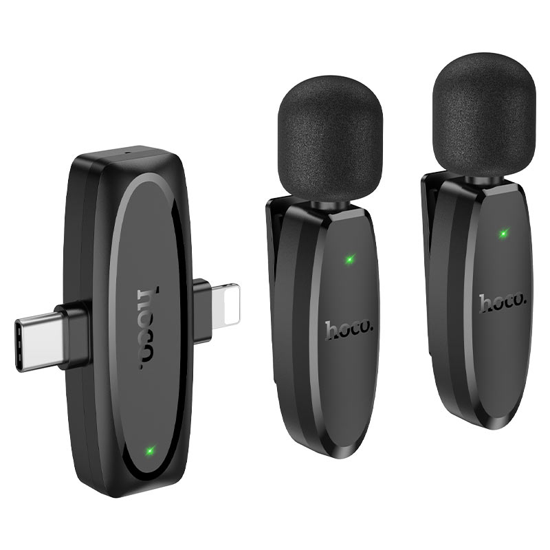 hoco l15 dual mic clip on wireless digital microphone