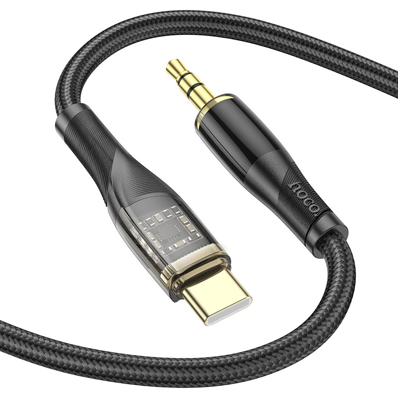 hoco upa25 transparent discovery edition aux audio cable for usbc