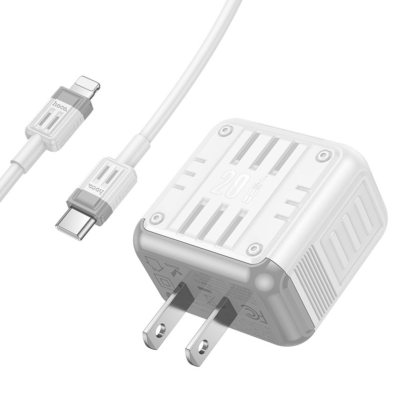 hoco c135 rock pd20w qc3 wall charger us set usbc ltn