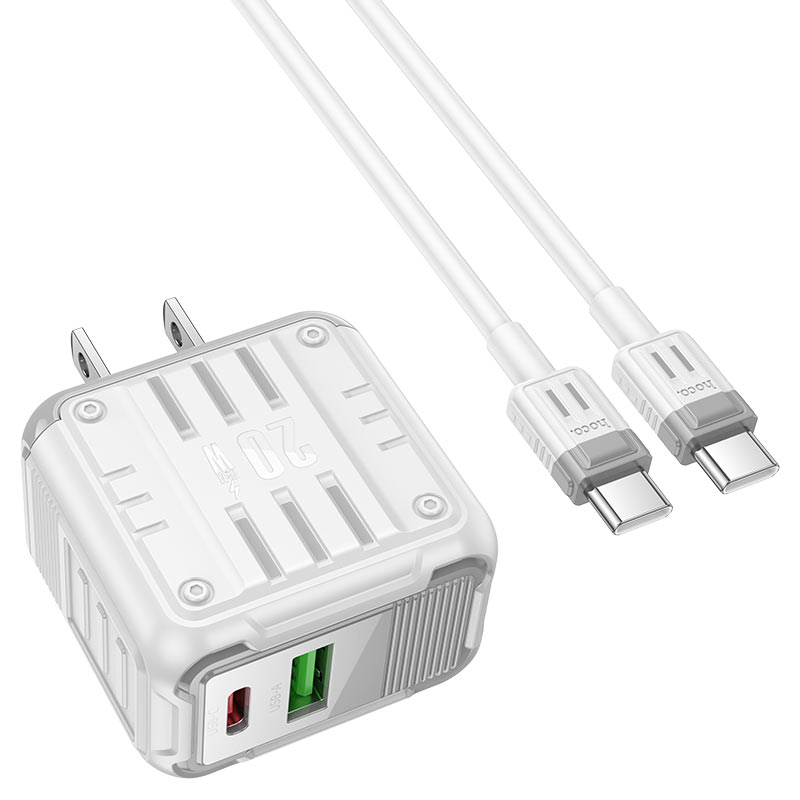 hoco c135 rock pd20w qc3 wall charger us set usbc usbc output