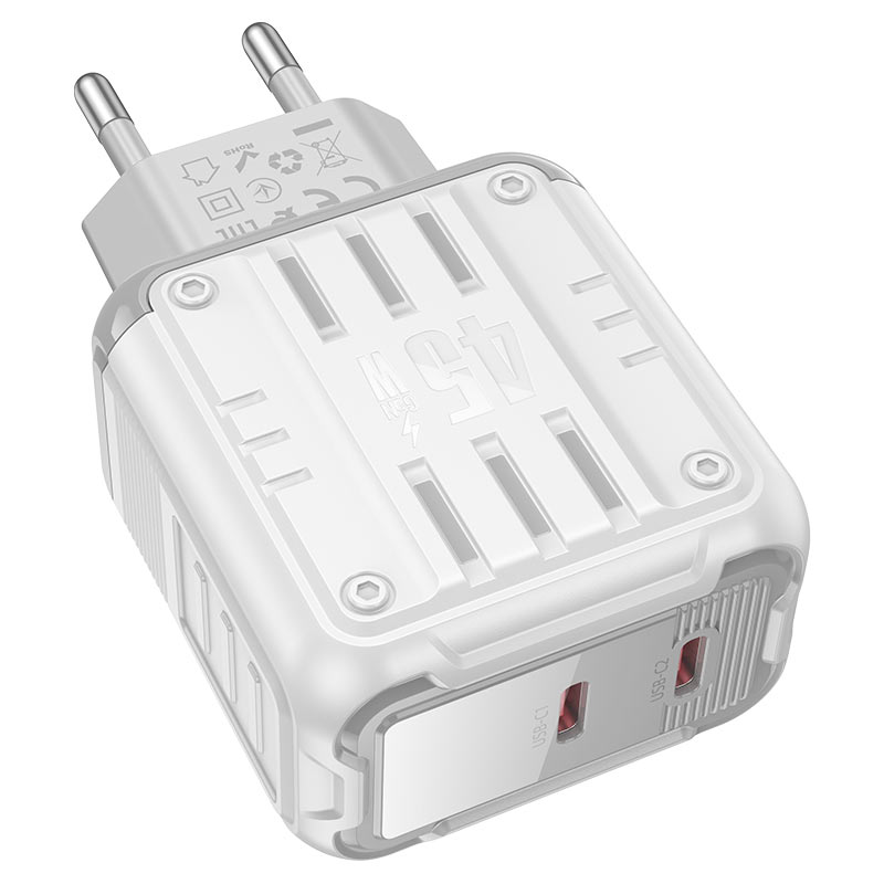 hoco c137a rock pd45w 2c wall charger eu ports