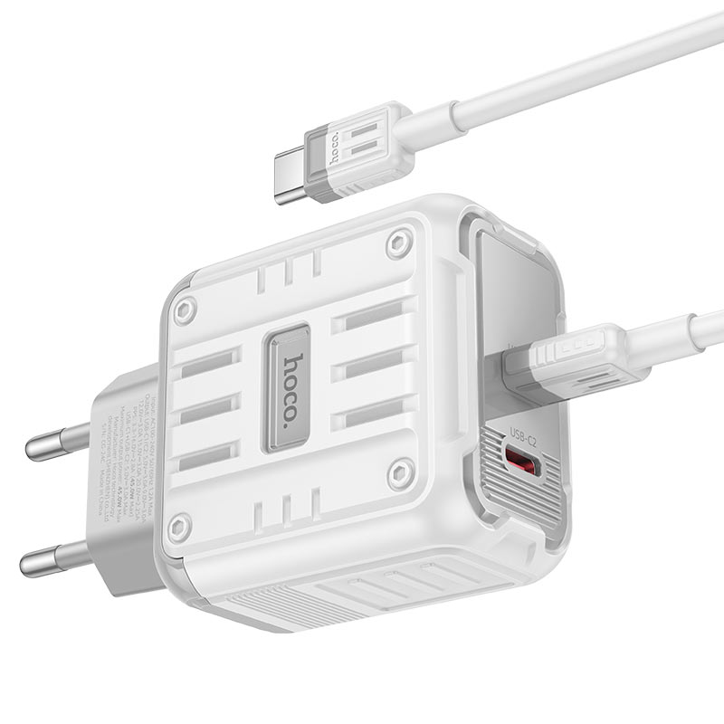 hoco c137a rock pd45w 2c wall charger eu set usbc usbc ports