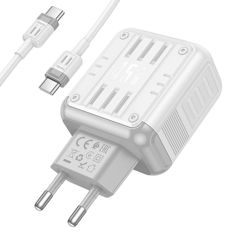hoco c137a rock pd45w 2c wall charger eu set usbc usbc