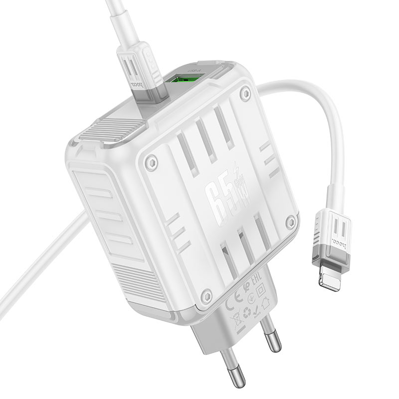 hoco c138a rock pd65w 1a1c wall charger eu set usbc ltn
