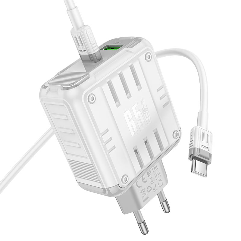 hoco c138a rock pd65w 1a1c wall charger eu set usbc usbc