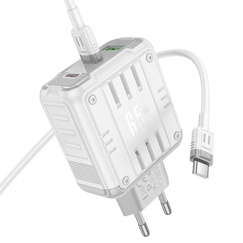 hoco c139a rock pd65w 2c1a wall charger eu set usbc usbc