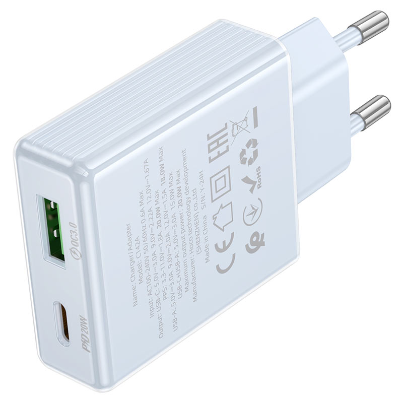 hoco c142a direct pd20w qc3 wall charger eu output
